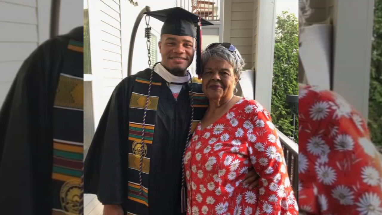 George Tony French III, with grandmother